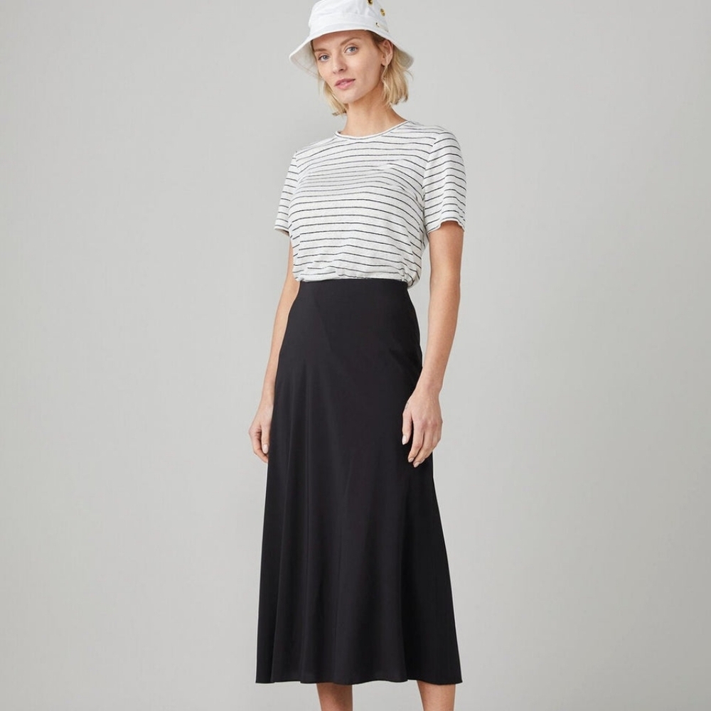 Tilly Tech Slk Bias Skirt Black